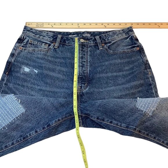 Old Navy O.G. Straight Jeans Button Fly Women Size 16 Denim High-Rise Stretch - Picture 4 of 12